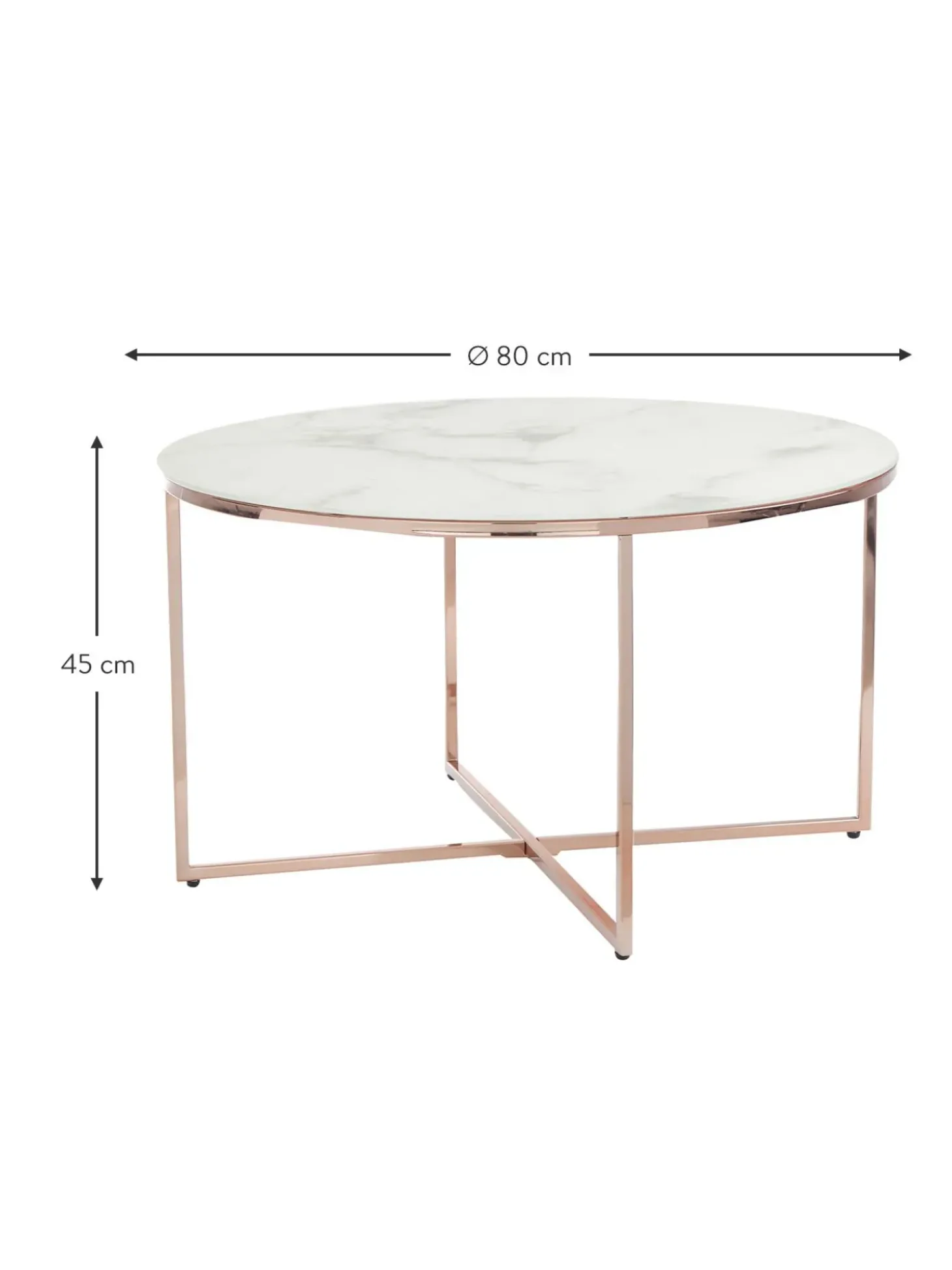 Mesa De Centro Redonda Antigua, Tablero De Vidrio En Aspecto Marmol