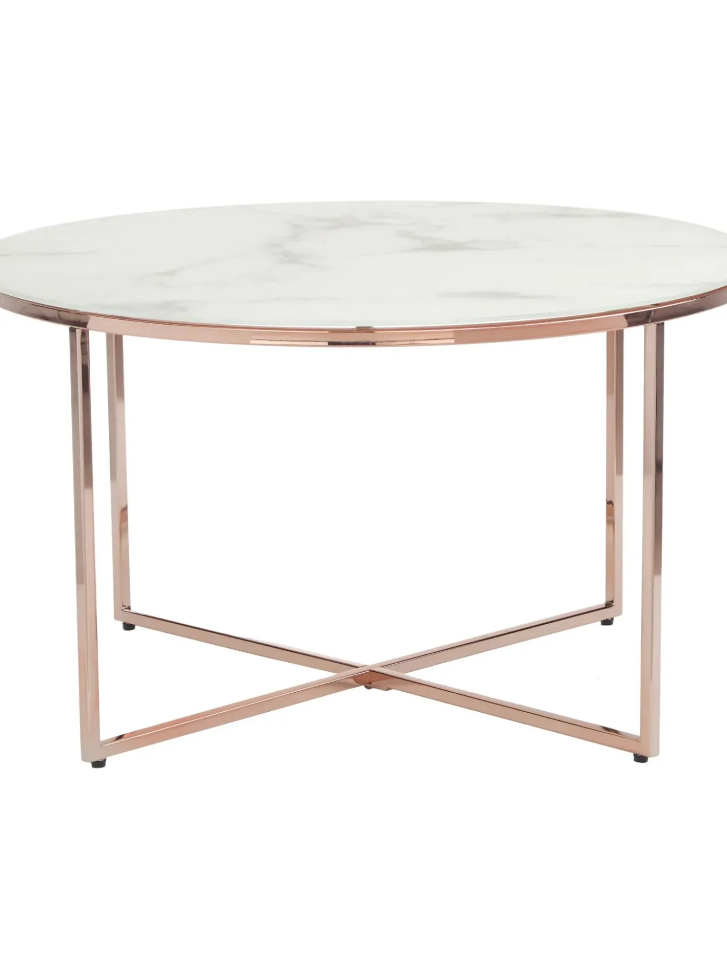 Mesa De Centro Redonda Antigua, Tablero De Vidrio En Aspecto Marmol