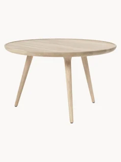 Mesa De Centro Redonda Artesanal De Madera De Roble Accent