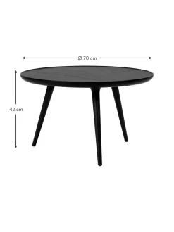 Mesa De Centro Redonda Artesanal De Madera De Roble Accent