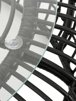 Mesa De Centro Redonda Costa, Con Tablero De Vidrio