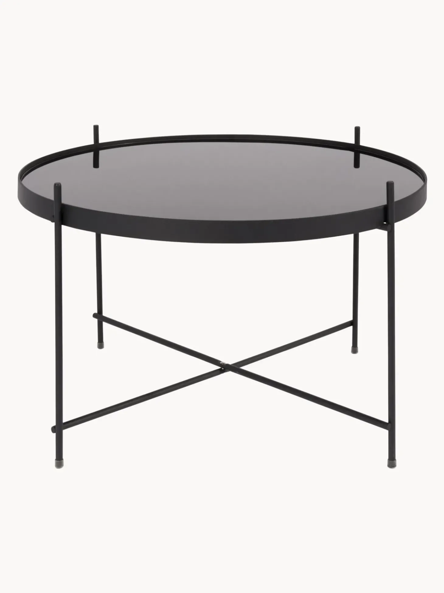 Mesa De Centro Redonda Cupid, Tablero De Vidrio Extraible