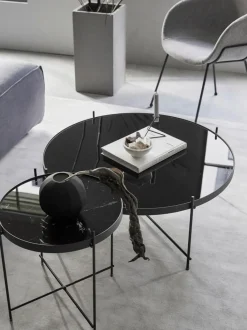 Mesa De Centro Redonda Cupid, Tablero De Vidrio Extraible