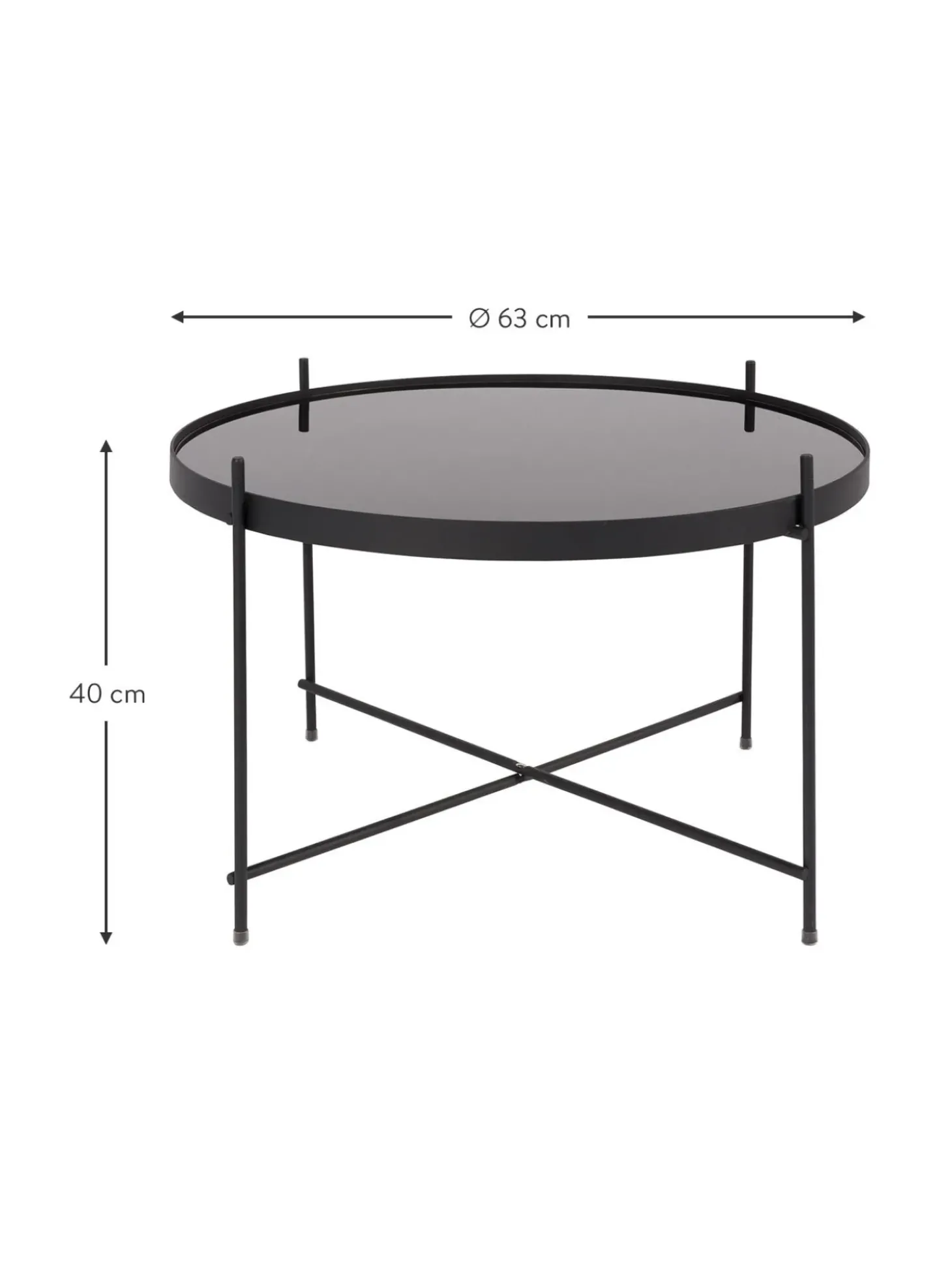 Mesa De Centro Redonda Cupid, Tablero De Vidrio Extraible