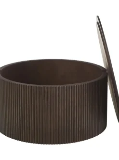 Mesa De Centro Redonda De Madera Nele, Con Espacio De Almacenamiento