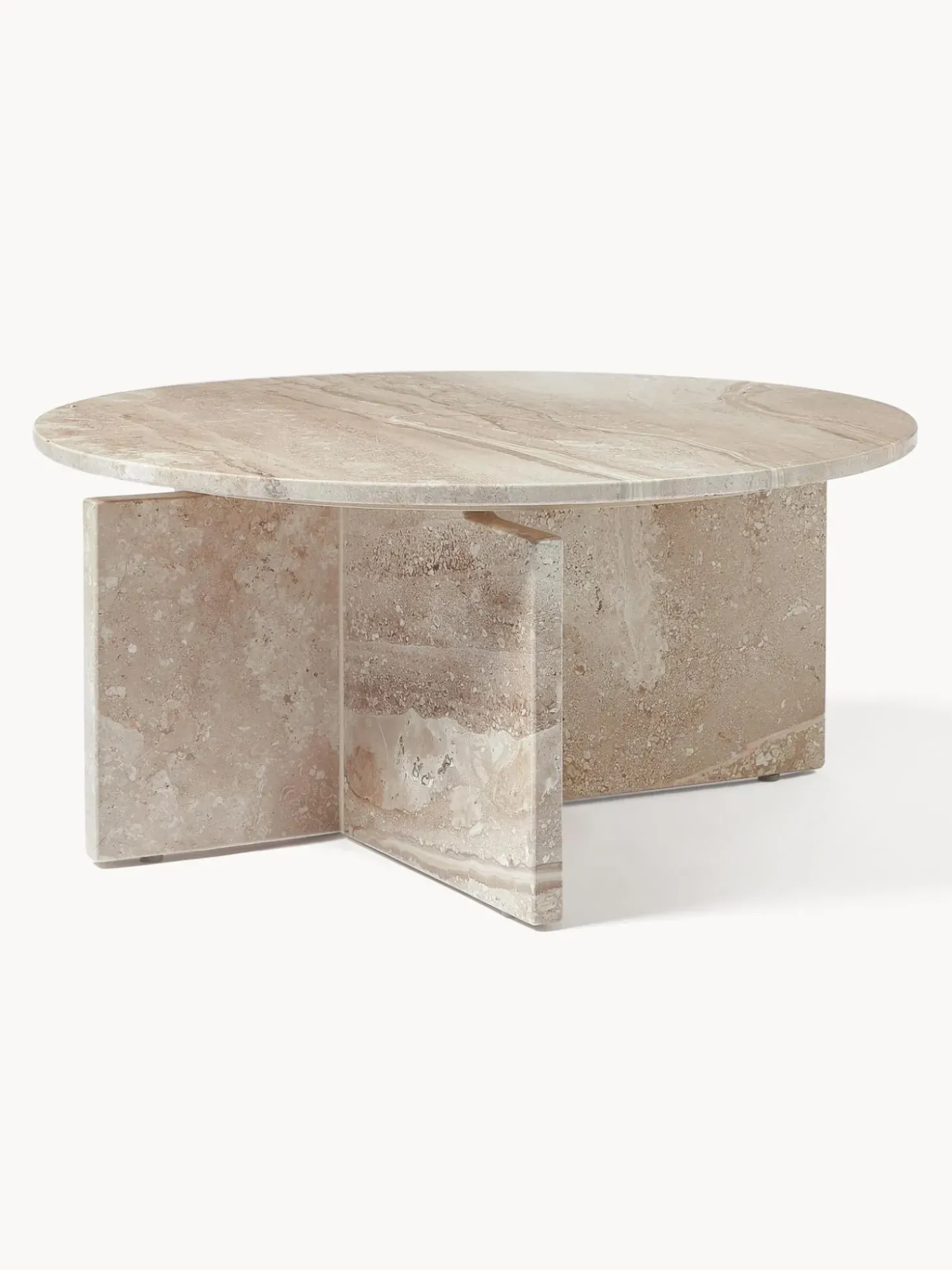 Mesa De Centro Redonda De Travertino Marisa