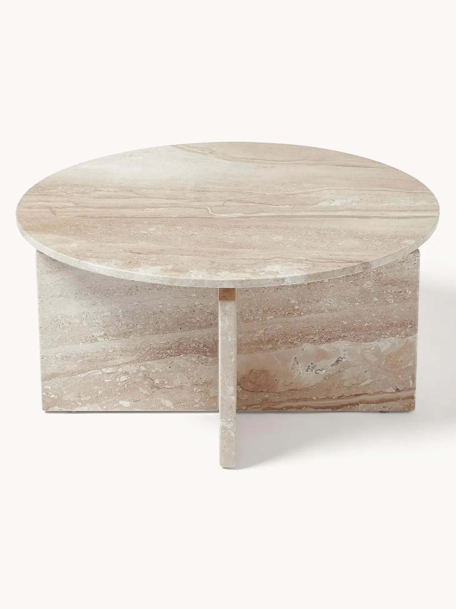 Mesa De Centro Redonda De Travertino Marisa