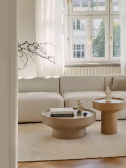 Mesa De Centro Redonda De Madera De Mango Benno