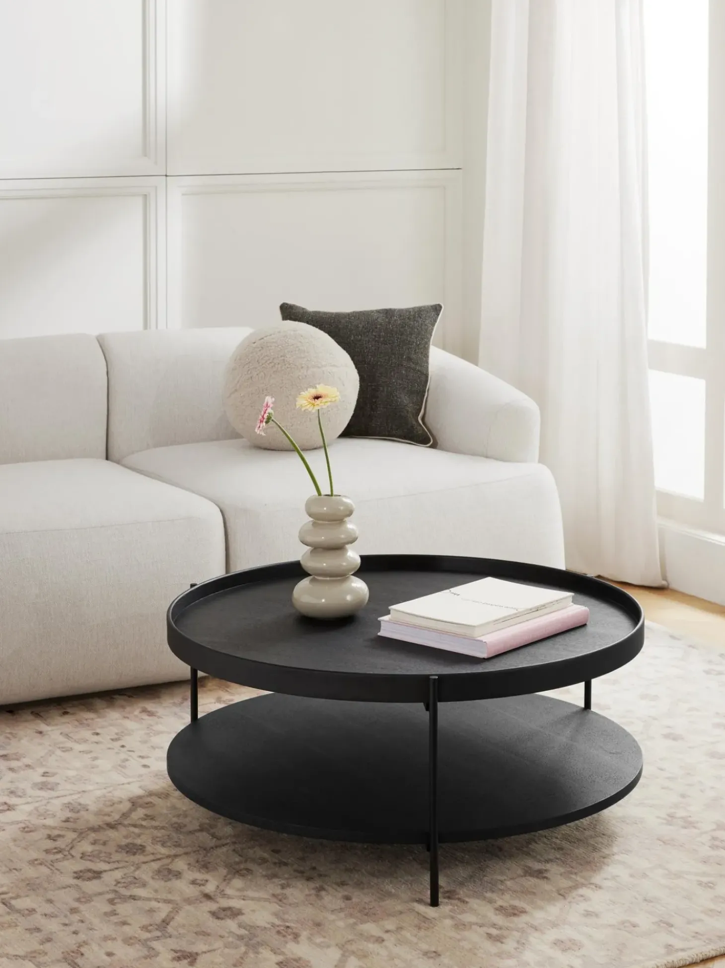 Mesa De Centro Redonda De Madera Renee