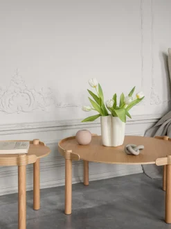 Mesa De Centro Redonda De Madera De Roble Woody