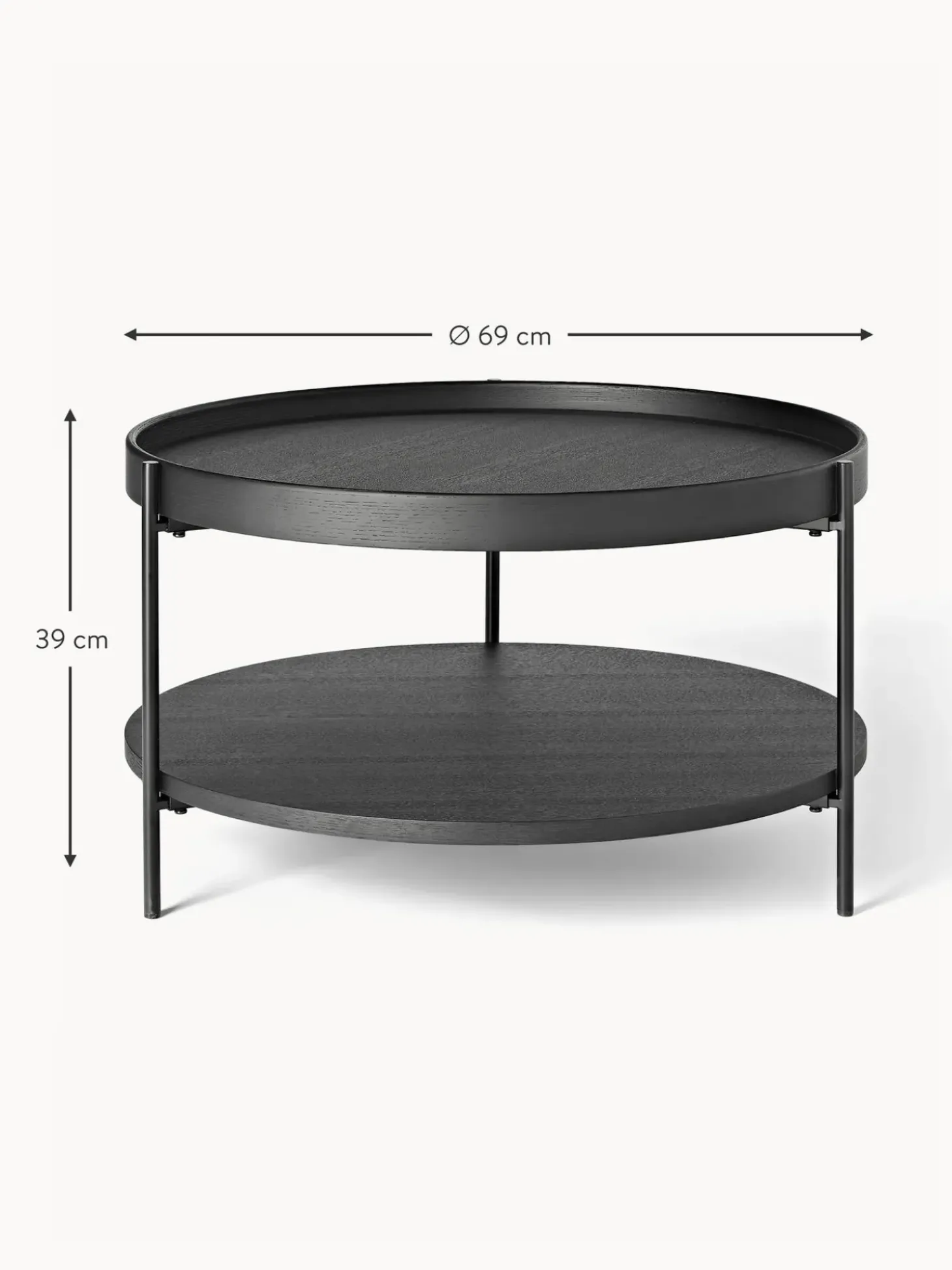 Mesa De Centro Redonda De Madera Renee