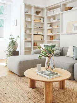 Mesa De Centro Redonda De Roble Didi