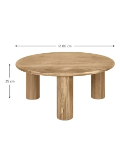 Mesa De Centro Redonda De Roble Didi