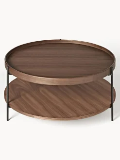 Mesa De Centro Redonda Grande De Madera Renee