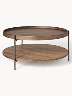 Mesa De Centro Redonda Grande De Madera Renee