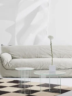 Mesa De Centro Redonda Iris, Tablero De Vidrio