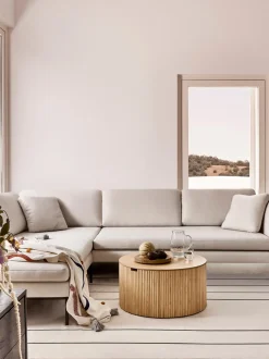 Mesa De Centro Redonda Nele, Con Espacio De Almacenamiento