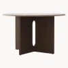Mesa De Comedor Androgyne, Tablero De Piedra Arenisca, O 120 Cm