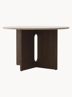 Mesa De Comedor Androgyne, Tablero De Piedra Arenisca, O 120 Cm