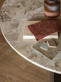 Mesa De Comedor Androgyne, Tablero De Piedra Arenisca, O 120 Cm