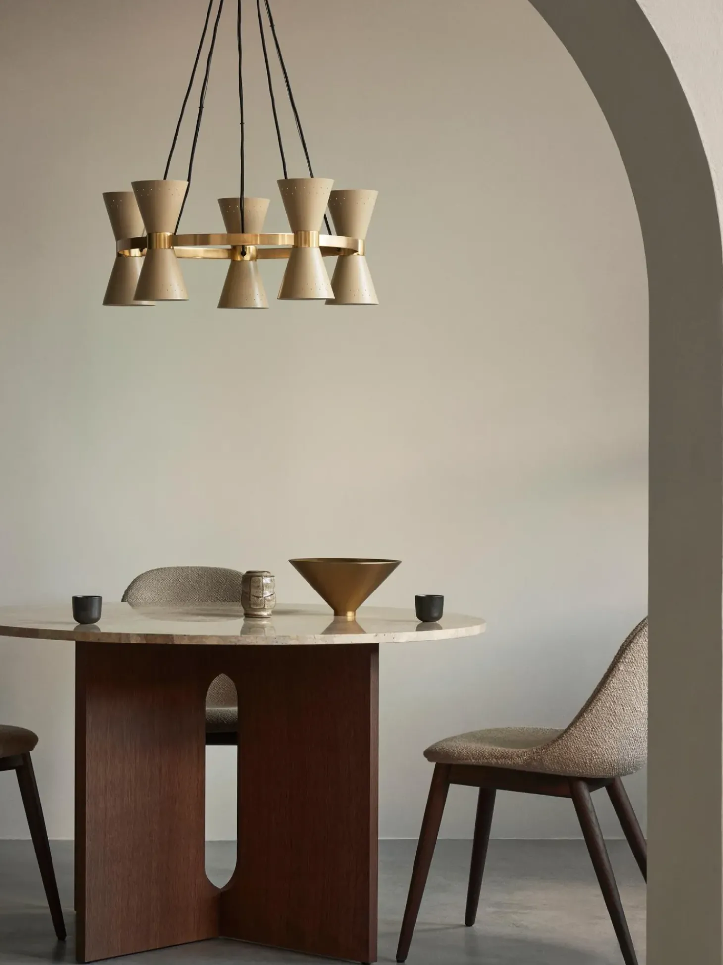 Mesa De Comedor Androgyne, Tablero De Piedra Arenisca, O 120 Cm