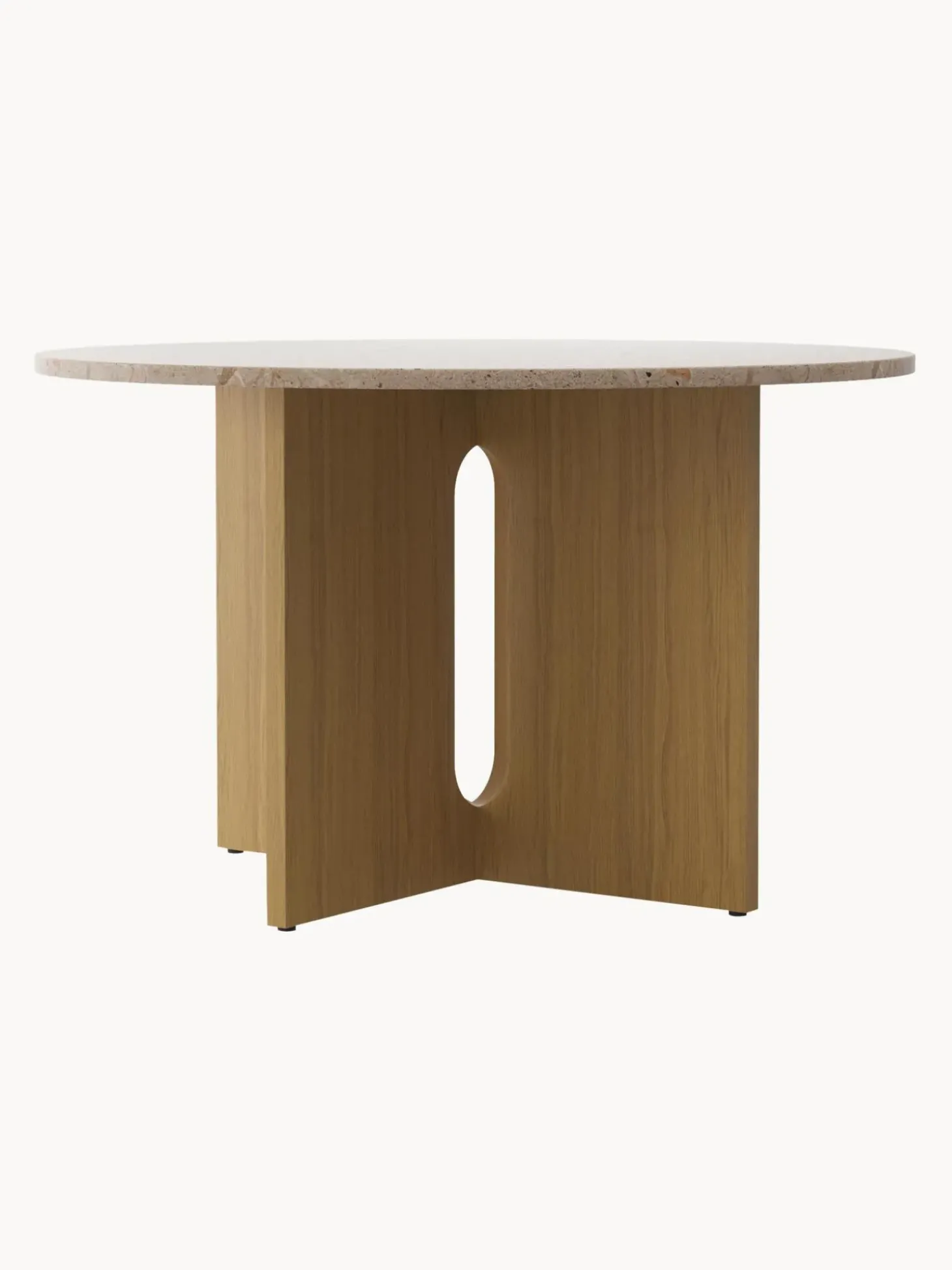 Mesa De Comedor Androgyne, Tablero De Piedra Arenisca, O 120 Cm