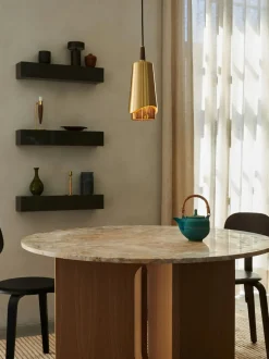 Mesa De Comedor Androgyne, Tablero De Piedra Arenisca, O 120 Cm