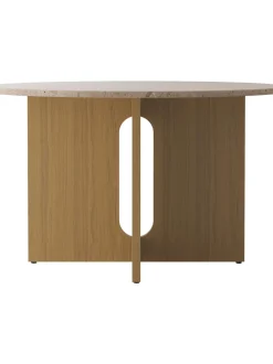 Mesa De Comedor Androgyne, Tablero De Piedra Arenisca, O 120 Cm