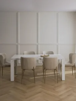 Mesa De Comedor Carl, Tablero En Aspecto Marmol, 180 X 90 Cm