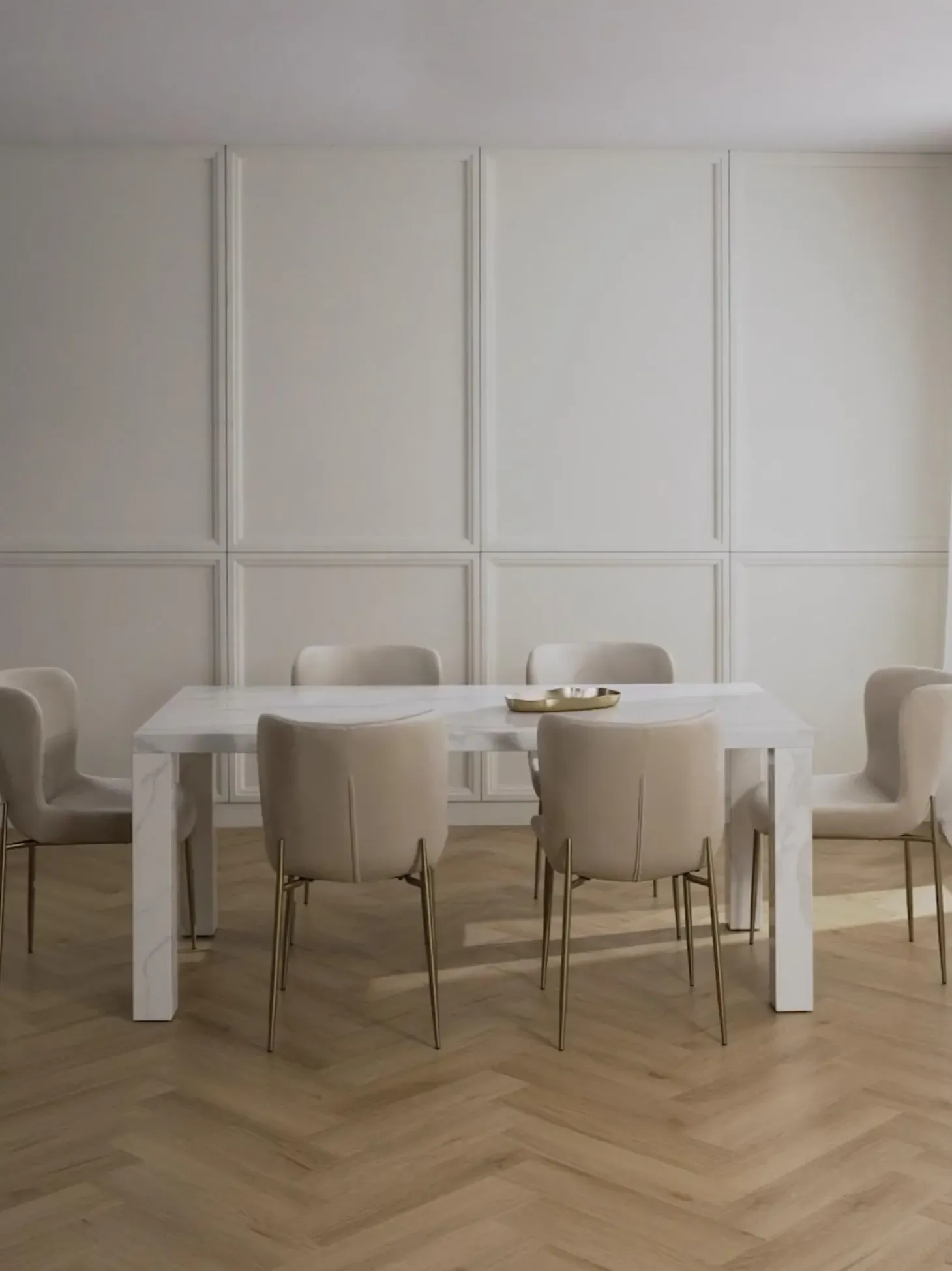 Mesa De Comedor Carl, Tablero En Aspecto Marmol, 180 X 90 Cm