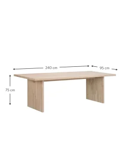 Mesa De Comedor De Madera De Roble Emmett, 240 X 95 Cm
