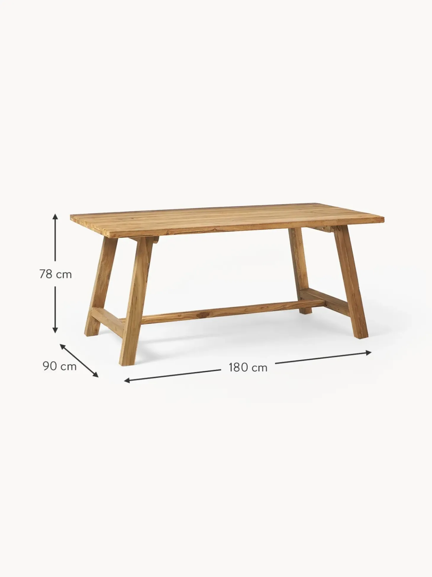 Mesa De Comedor De Madera De Teca Lawas, Tamanos Diferentes