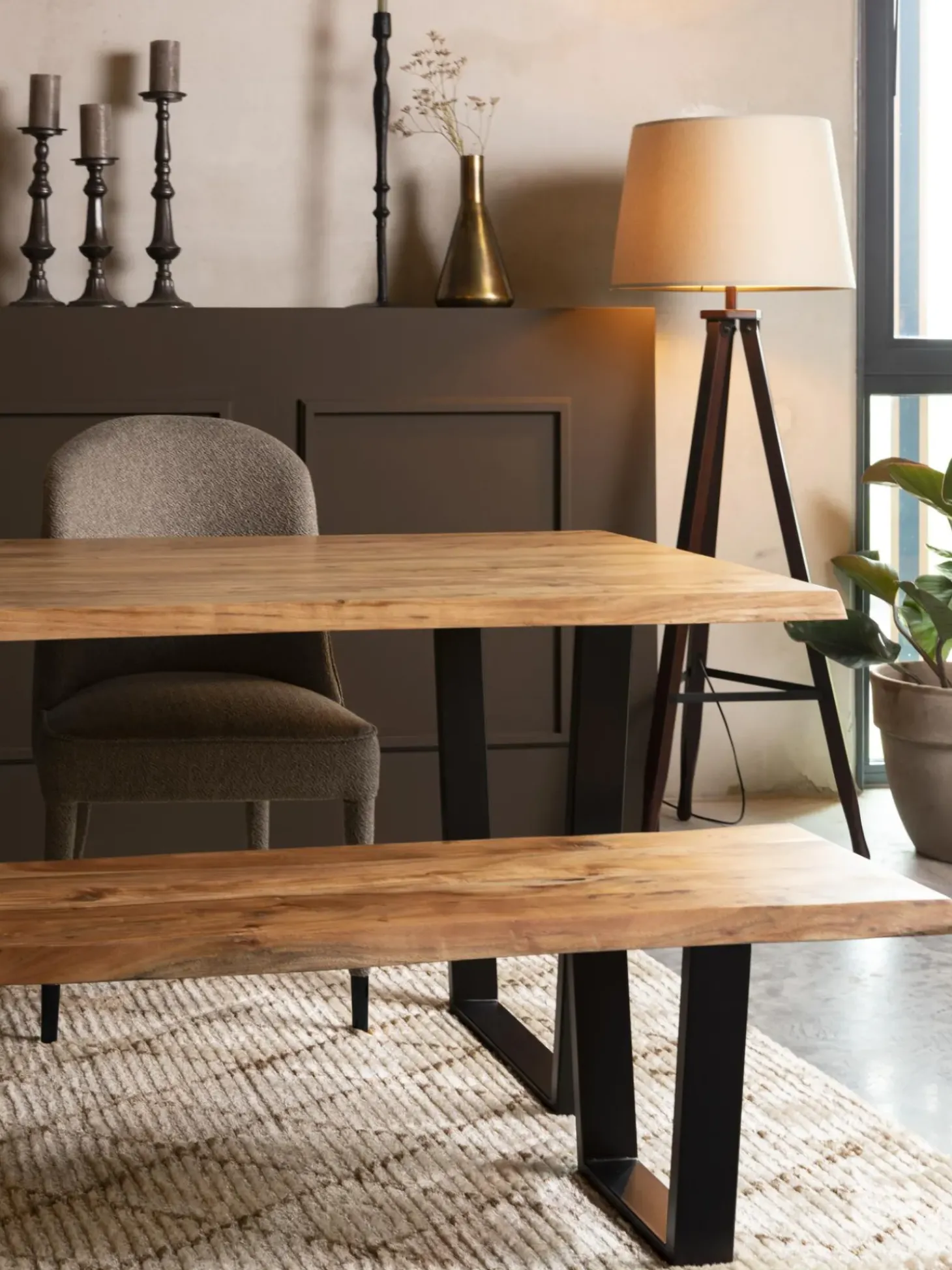 Mesa De Comedor De Madera De Acacia Aka, Tamanos Diferentes