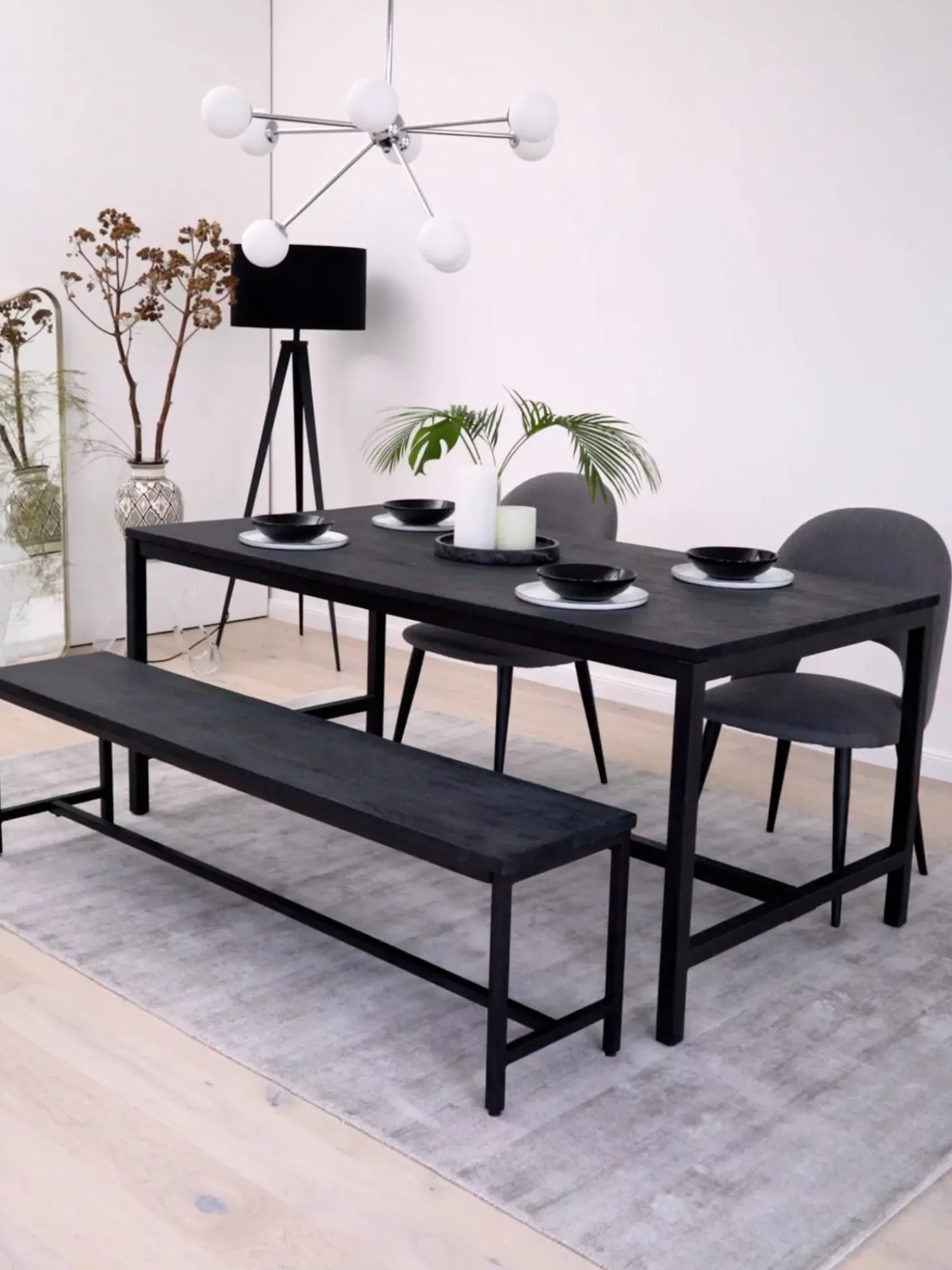 Mesa De Comedor De Madera De Mango Raw, 180 X 90 Cm