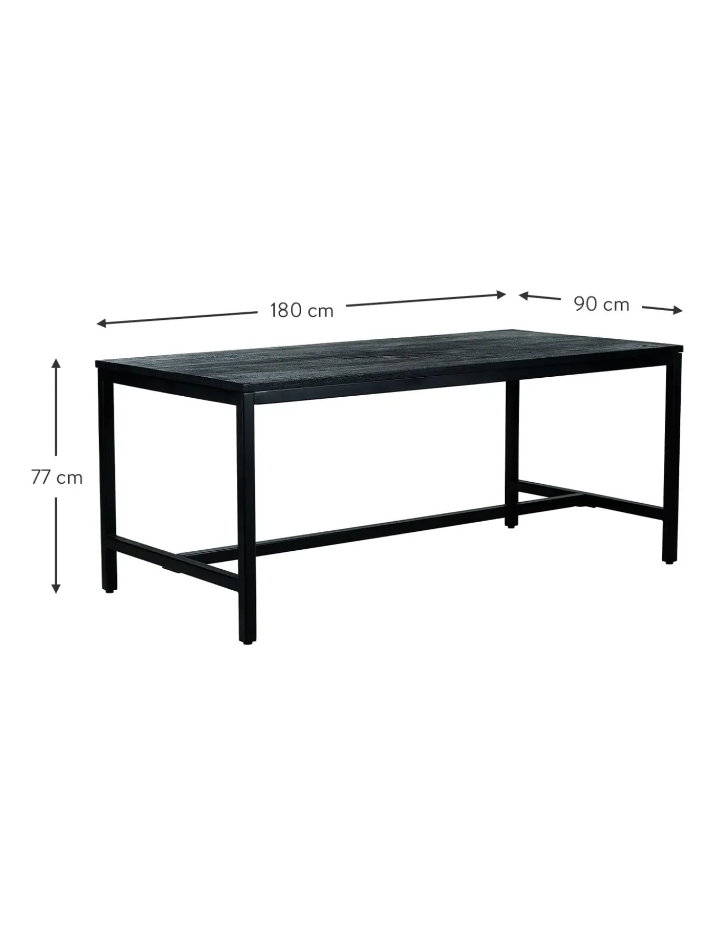 Mesa De Comedor De Madera De Mango Raw, 180 X 90 Cm