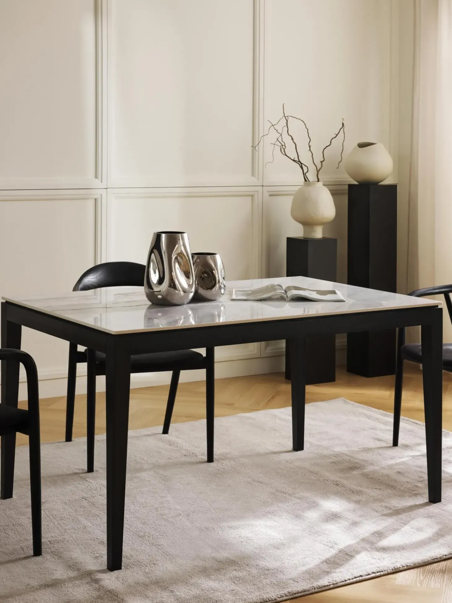 Mesa De Comedor En Look Marmol Jackson, Tamanos Diferentes