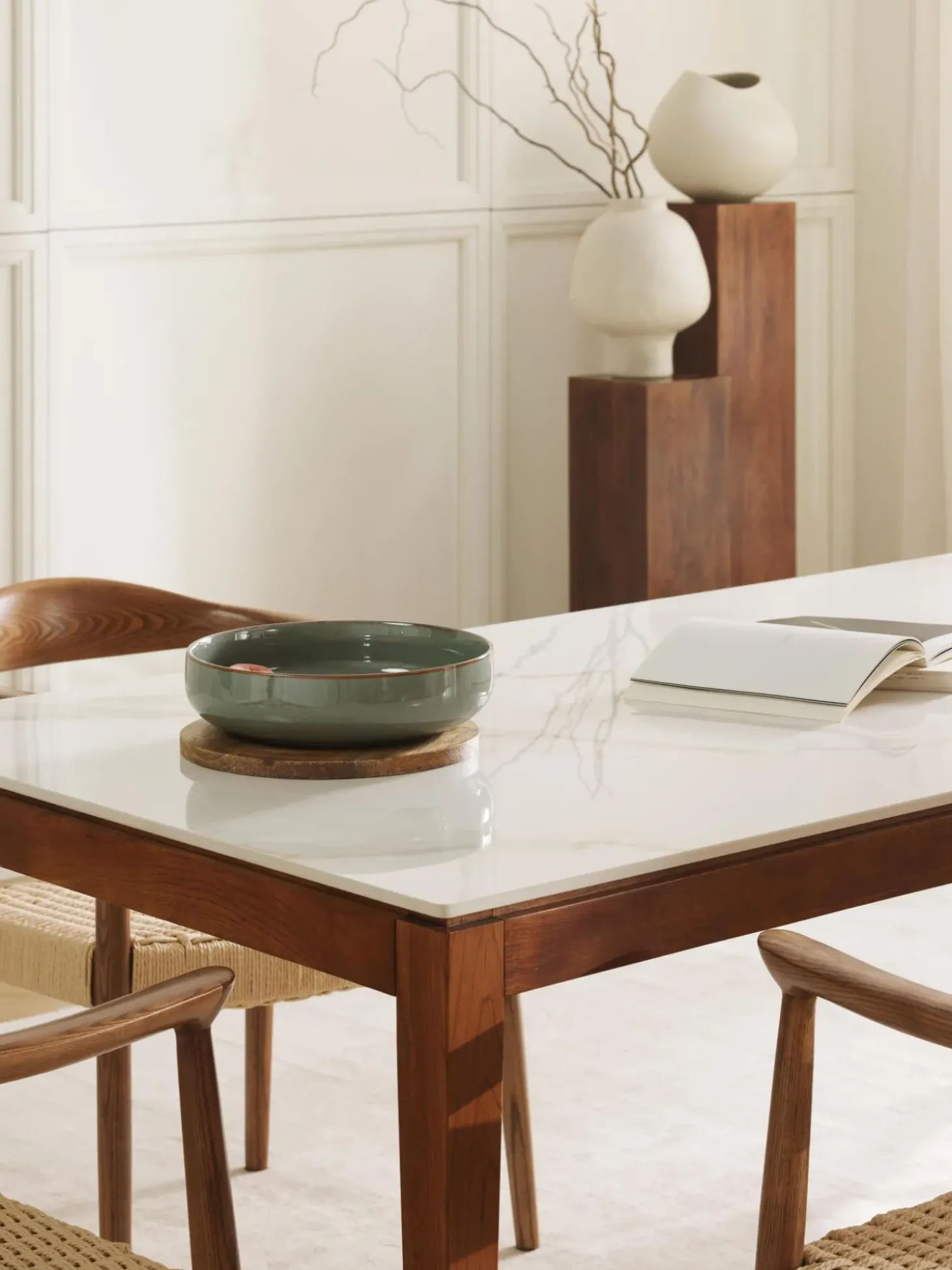 Mesa De Comedor En Look Marmol Jackson, Tamanos Diferentes