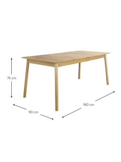 Mesa De Comedor Extensible De Madera De Fresno Glimps, 180- 240 X 90 Cm