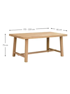 Mesa De Comedor Extensible En Roble Brooklyn, Tamanos Diferentes