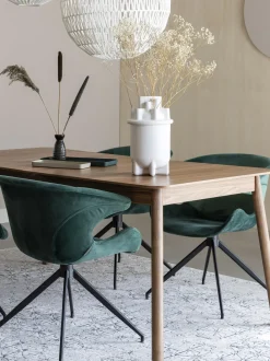 Mesa De Comedor Extensible De Madera De Nogal Glimps, 120- 62 X 80 Cm