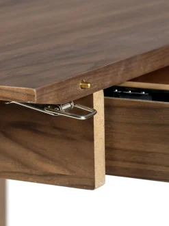 Mesa De Comedor Extensible De Madera De Nogal Glimps, 120- 62 X 80 Cm