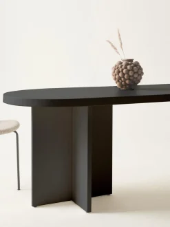 Mesa De Comedor Ovalada De Madera Cruz, 260 X 80 Cm