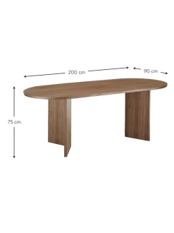 Mesa De Comedor Ovalada De Madera Toni, 200 X 90 Cm