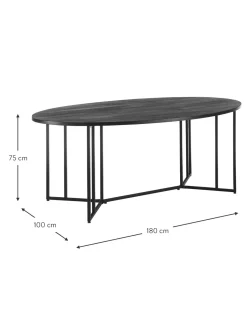 Mesa De Comedor Ovalada De Madera De Mango Luca, Tamanos Diferentes