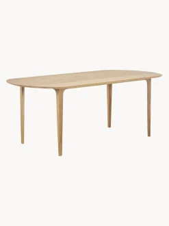 Mesa De Comedor Ovalada De Madera De Roble Maciza Archie, 200 X 100 Cm