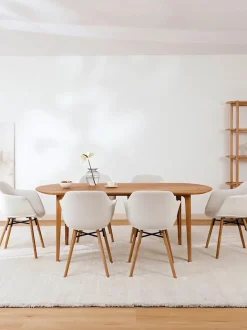 Mesa De Comedor Ovalada De Madera De Roble Maciza Archie, 200 X 100 Cm