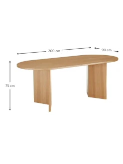 Mesa De Comedor Ovalada De Madera Toni, 200 X 90 Cm