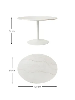 Mesa De Comedor Ovalada De Marmol Miley, 120 X 90 Cm