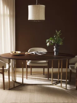 Mesa De Comedor Ovalada De Madera De Mango Luca, Tamanos Diferentes