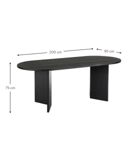 Mesa De Comedor Ovalada De Madera Toni, 200 X 90 Cm